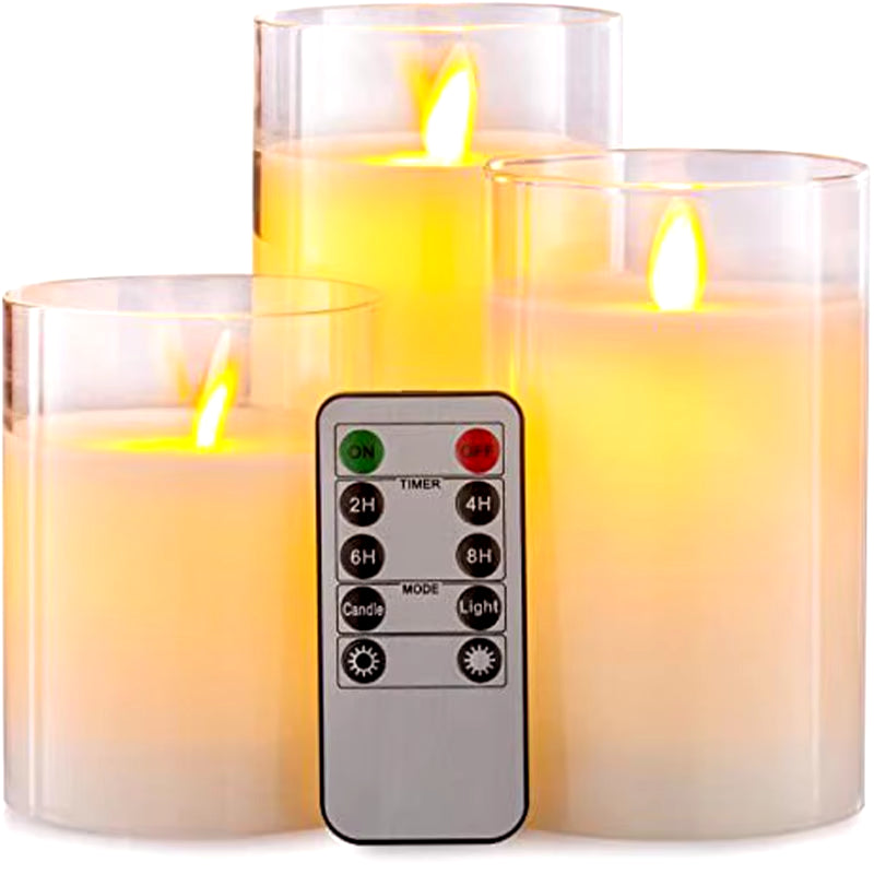 LED Lights for Home Electronic Candle LED Candle Decoration LED Glass Candle Full Set Remote Control Timer for Christmas Wedding