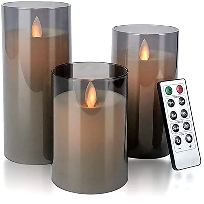 LED Lights for Home Electronic Candle LED Candle Decoration LED Glass Candle Full Set Remote Control Timer for Christmas Wedding